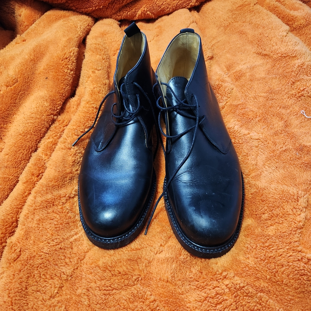BECKETT SIMONON Black Leather Chukka Boots (Mens Size 11)
